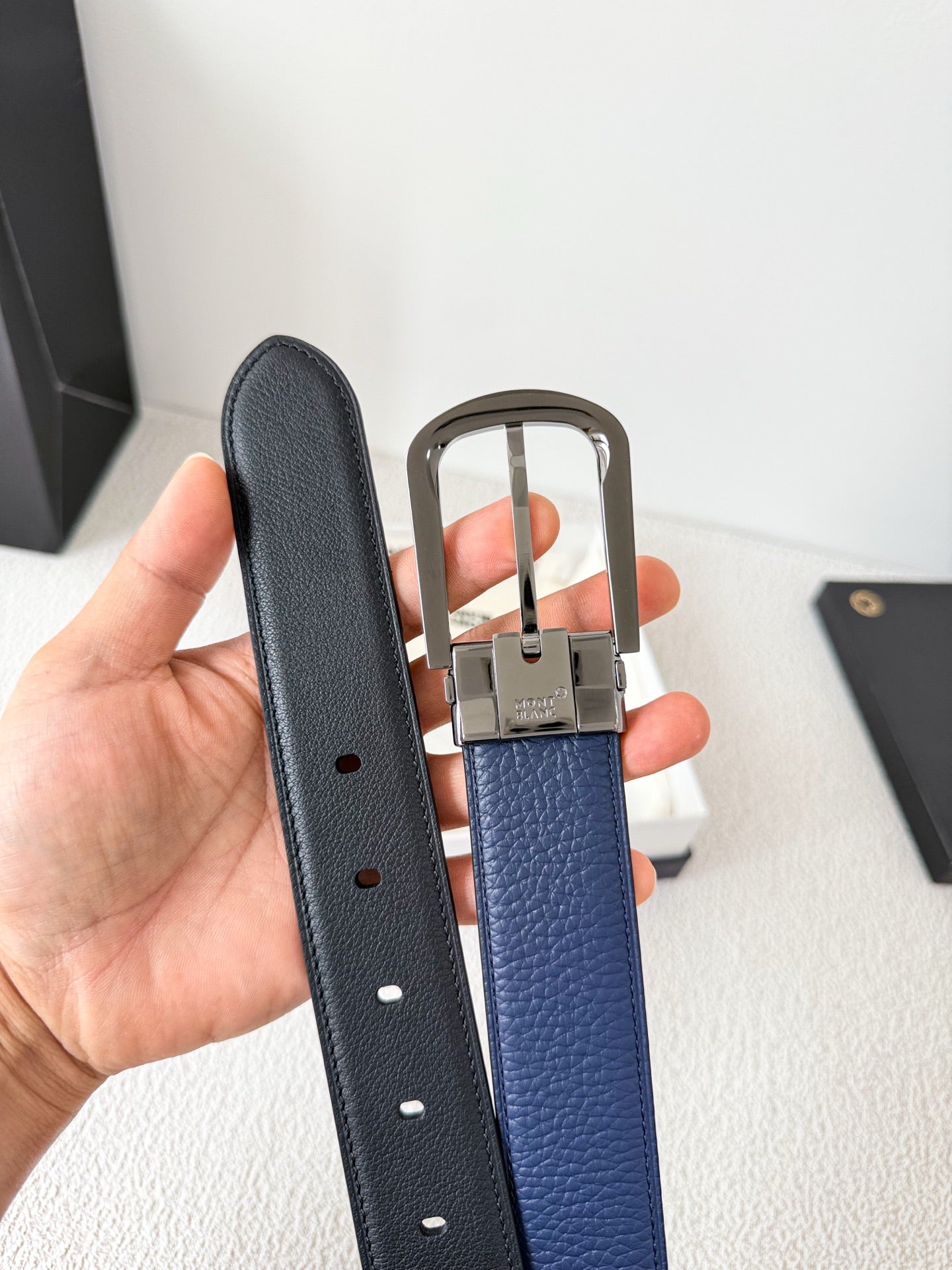 Men’s Leather Belt with Silver Buckle