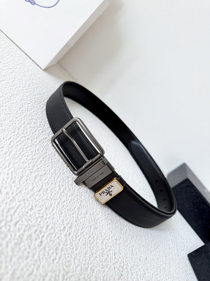 PA Designer Leather Belt Pin Buckle width 3.5cm