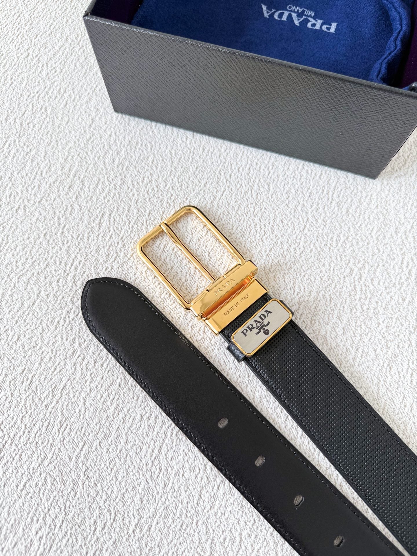 P Designer Leather Belt Pin Buckle width 3.5cm