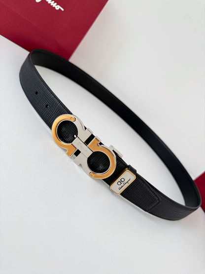 Gancini Leather Belt