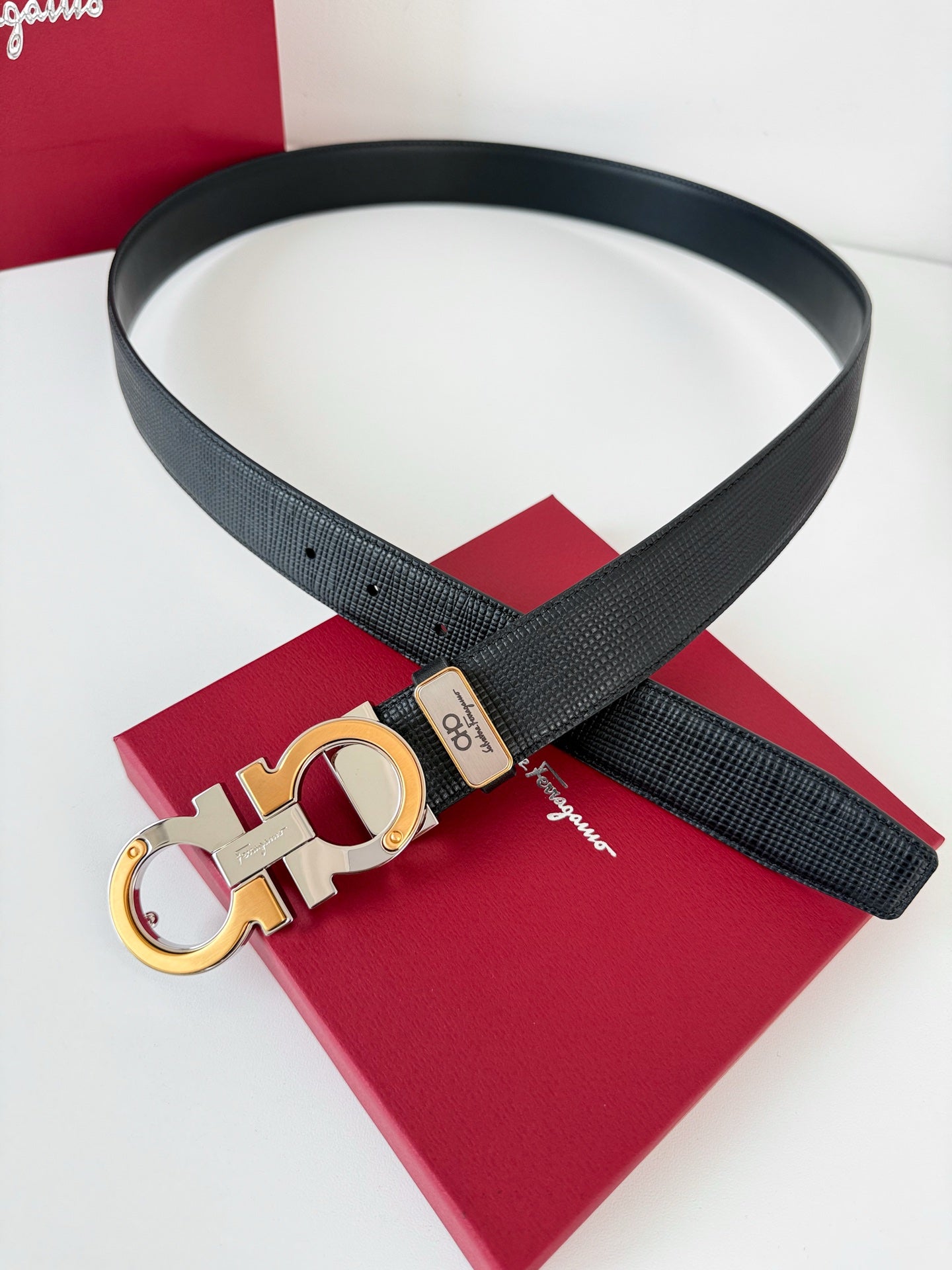 Gancini Leather Belt