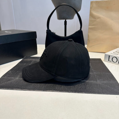 Tonal Embroidered  Baseball Cap — Black