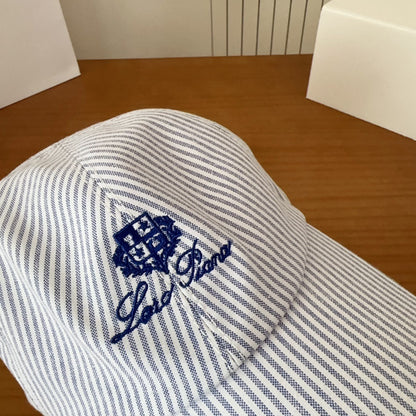 Blue & White Striped Baseball Cap  Lightweight