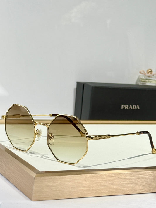 Gold-Tone Hexagon Sunglasses