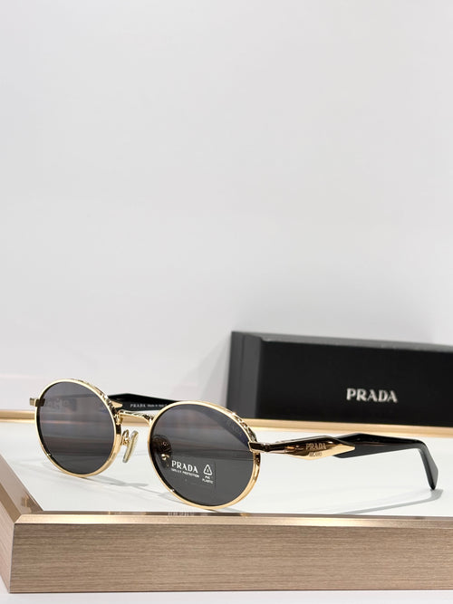 Round Gold Metal Sunglasses with Dark Lenses