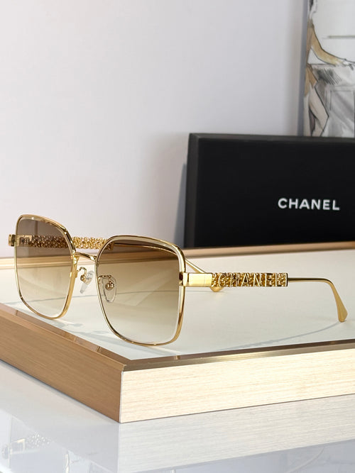 Gold-Tone Square Frame Sunglasses