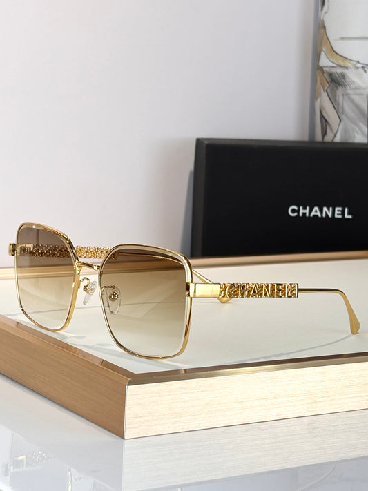 Gold-Tone Square Frame Sunglasses