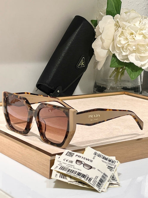 Oversized Square Gradient Sunglasses with Tortoiseshell Frame