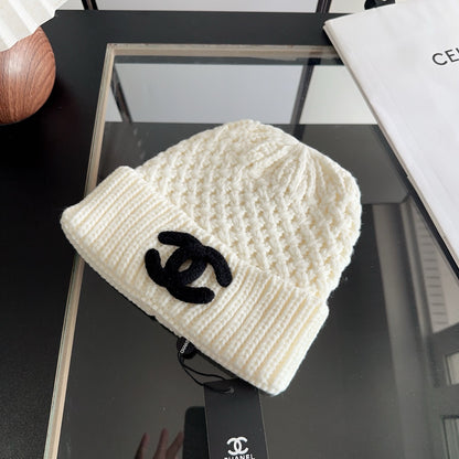 Textured Knit Beanie with Foldover Cuff