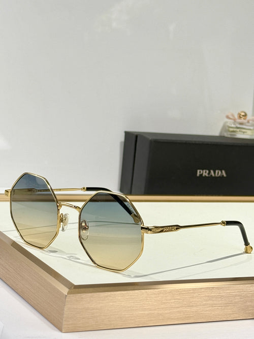 Gold-Tone Geometric Gradient Sunglasses