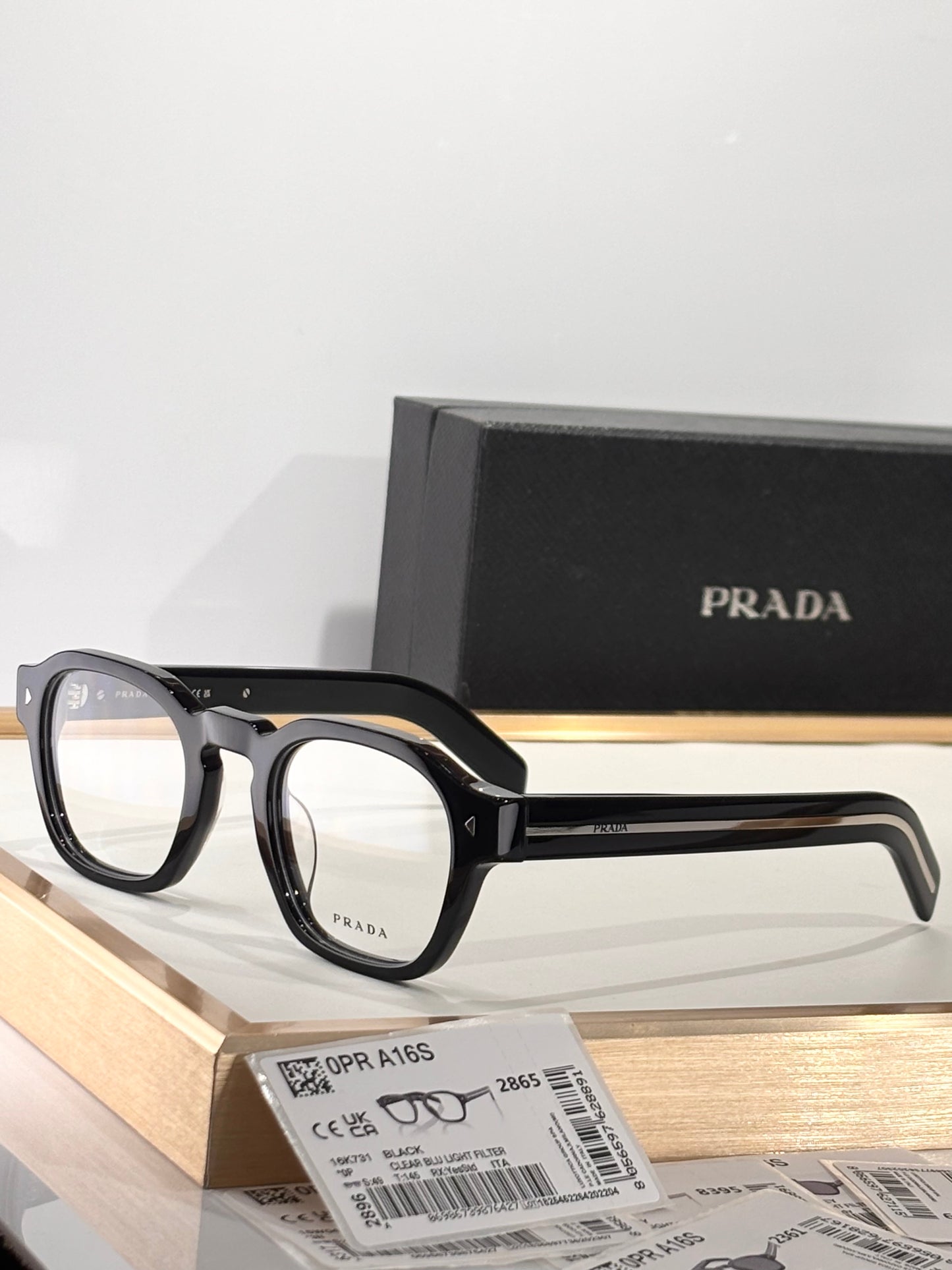 Black Rectangular Eyeglass Frames with Clear Blue Light Lenses
