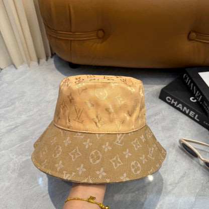 Monogram Print Wide Brim Bucket Hat