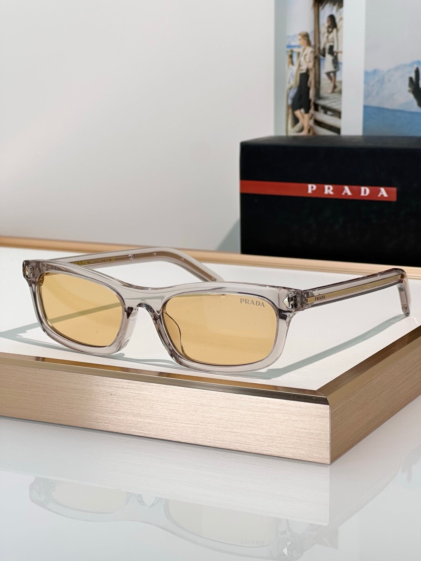 Transparent Rectangular Sunglasses