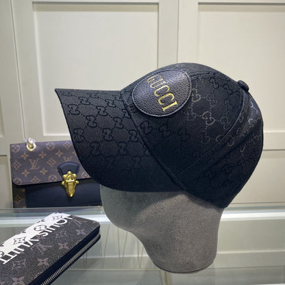 Black Monogram Pattern Baseball Cap