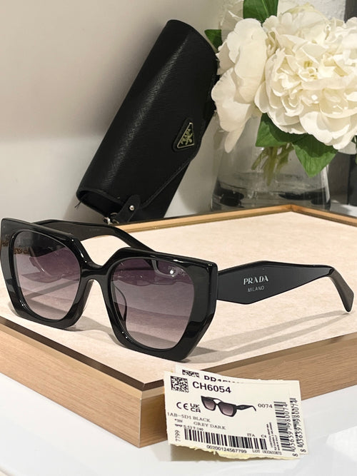 Oversized Square Sunglasses with Dark Grey Lenses and Case