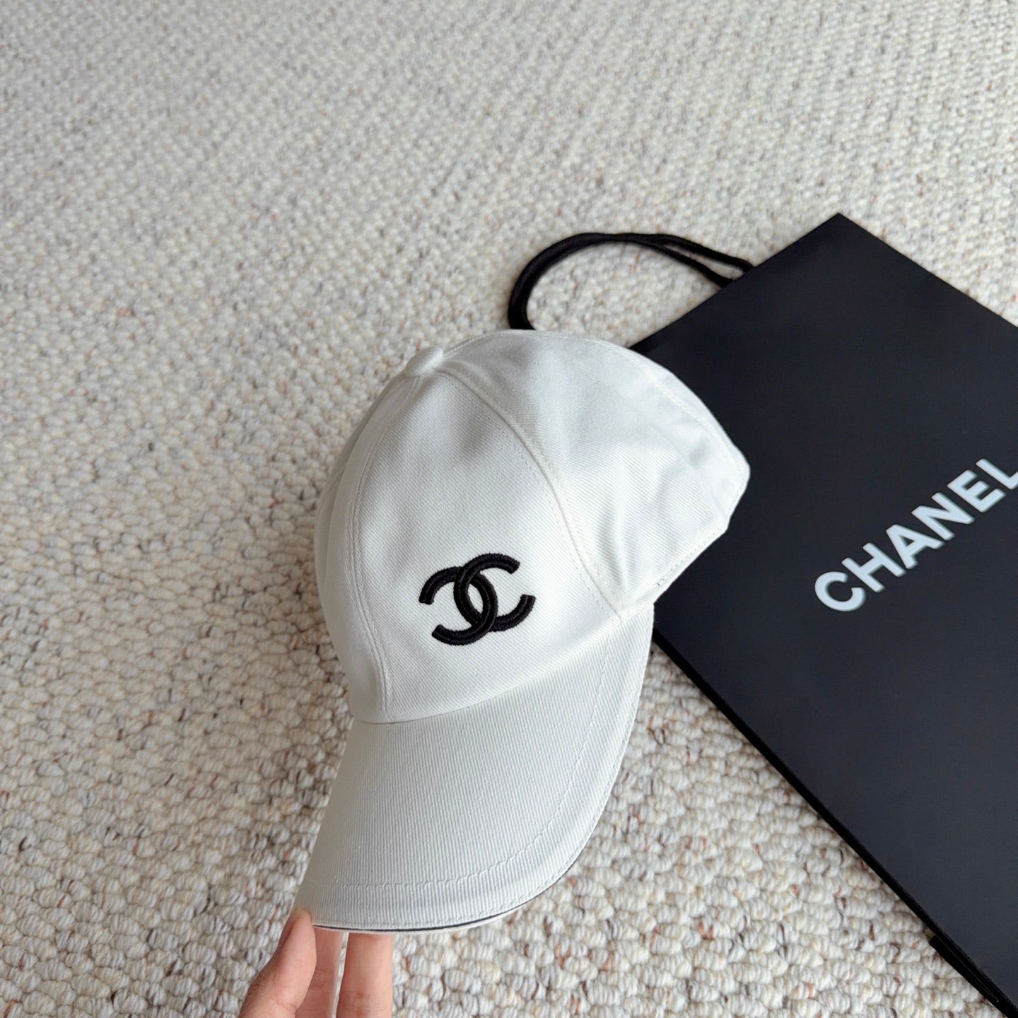 White Embroidered Baseball Cap