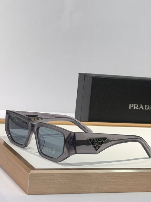 Geometric Square Frame Sunglasses with Dark Grey Lenses