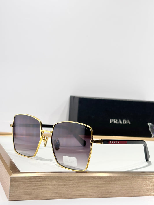 Luxury Square Oversized Sunglasses with Metal Frame
