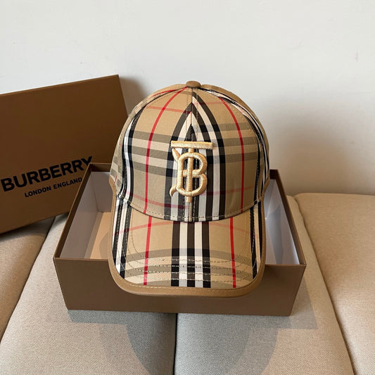 Vintage Check Embroidered Monogram Baseball Cap
