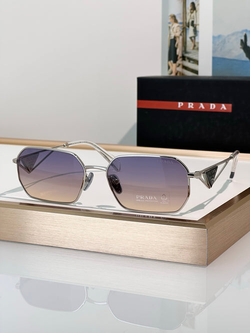 Geometric Metal Frame Sunglasses