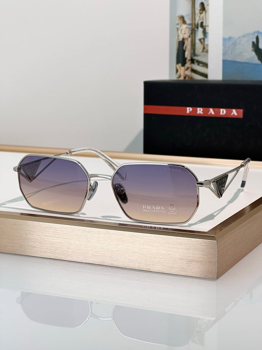 Geometric Metal Frame Sunglasses