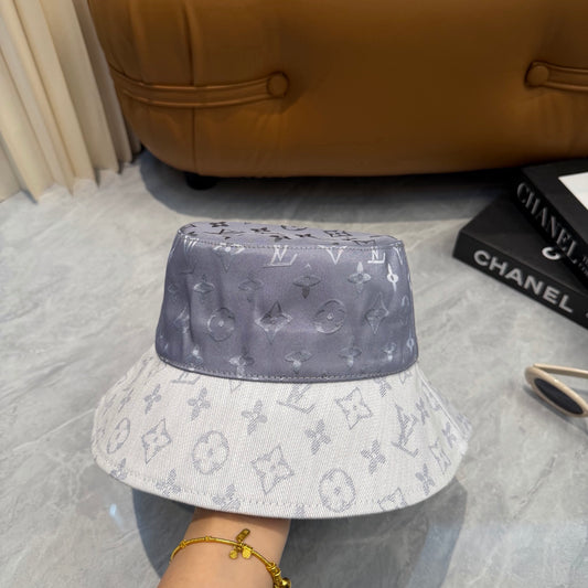 Two-Tone Monogram Style Bucket Hat