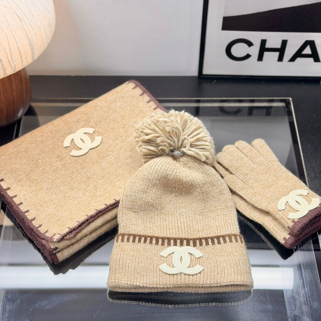Cozy Ribbed Knit Winter Hat, Scarf & Gloves Set