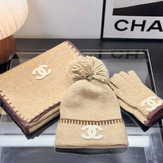 Cozy Ribbed Knit Winter Hat, Scarf & Gloves Set