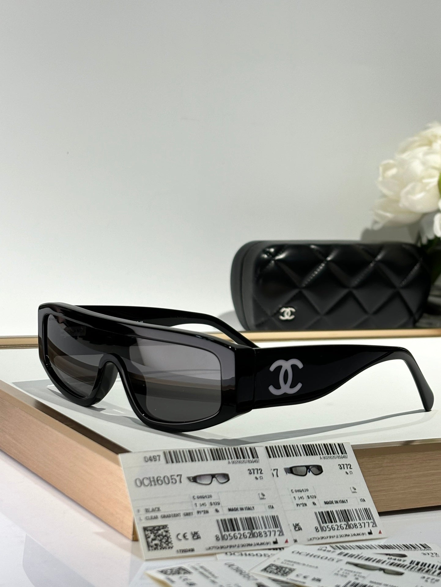 Oversized Rectangular Black Sunglasses