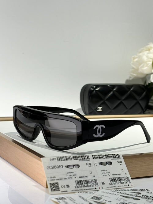 Oversized Rectangular Black Sunglasses