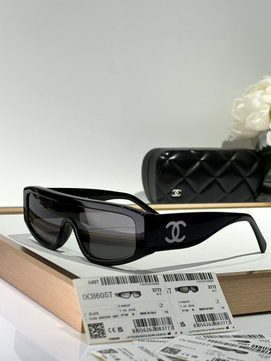 Oversized Rectangular Black Sunglasses