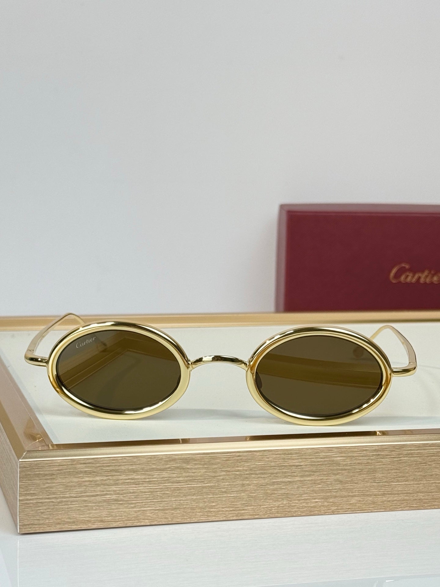 Oval Gold Metal Sunglasses