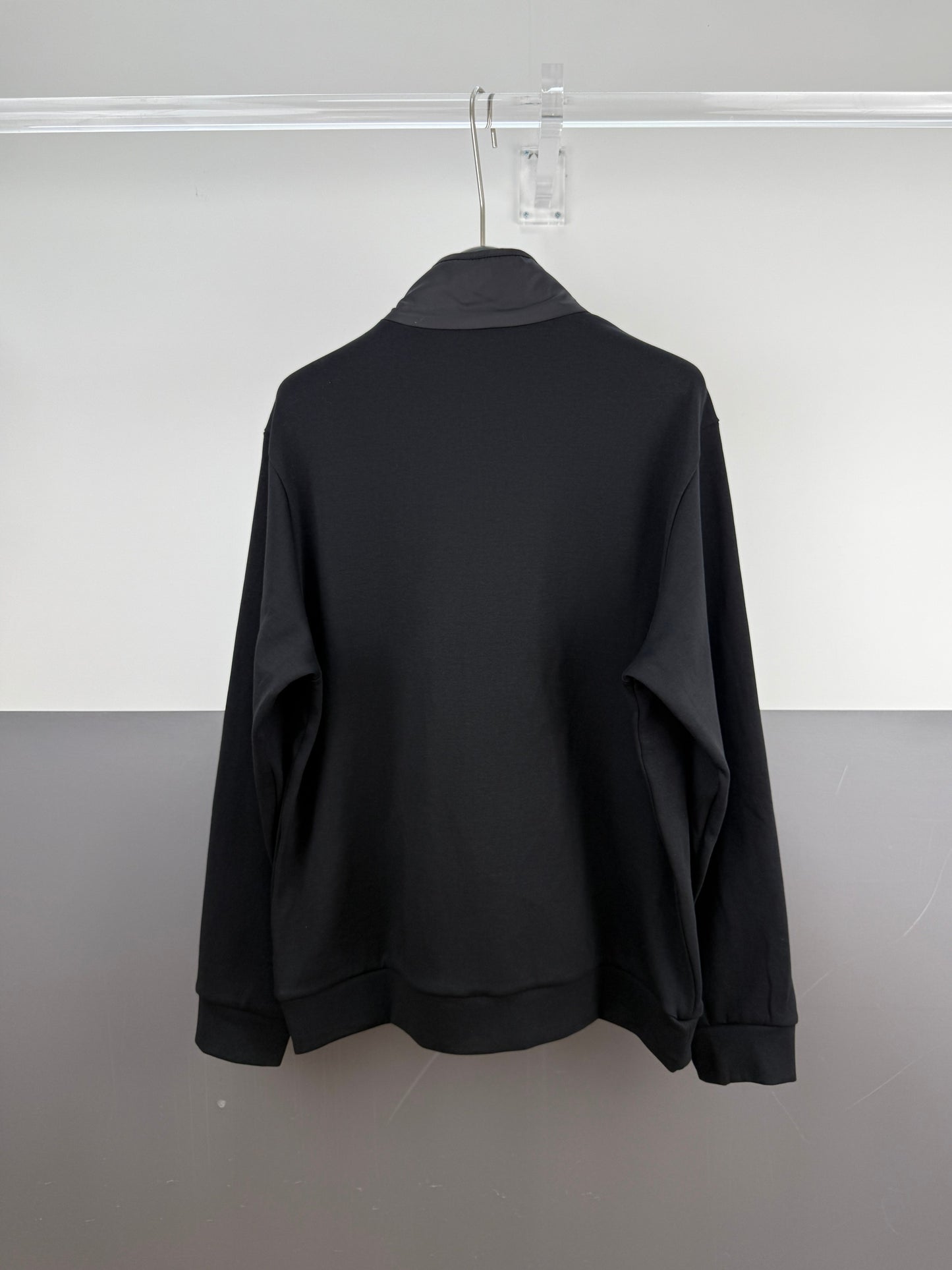 Black Half-Zip Pullover Jacket with Logo Detail