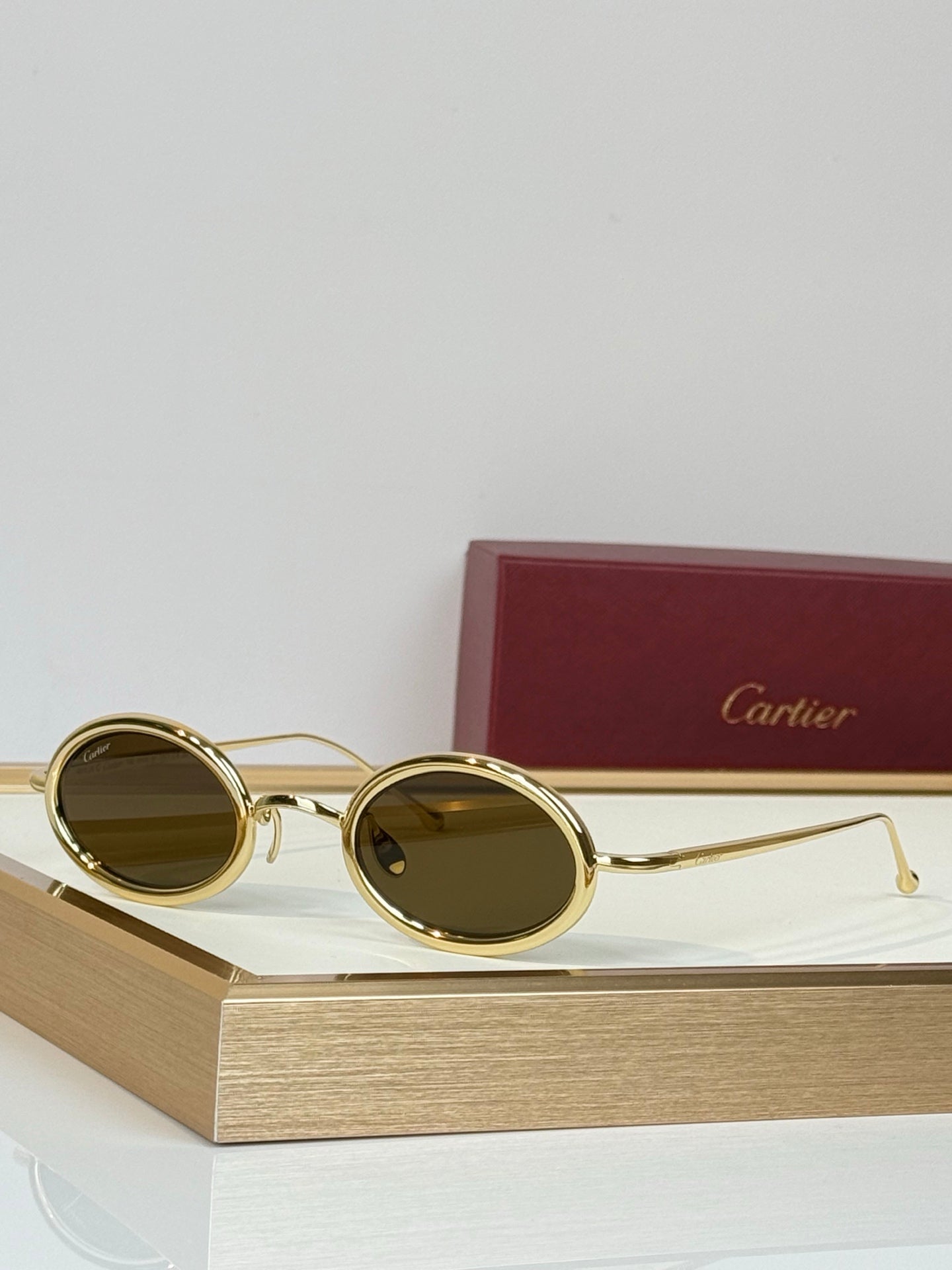 Oval Gold Metal Sunglasses