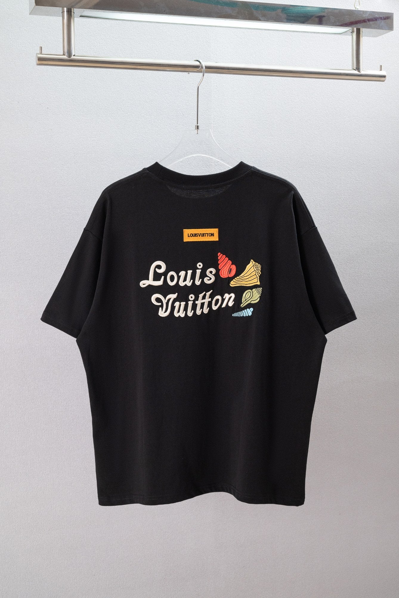 Black Embroidered Graphic Short Sleeve T-Shirt