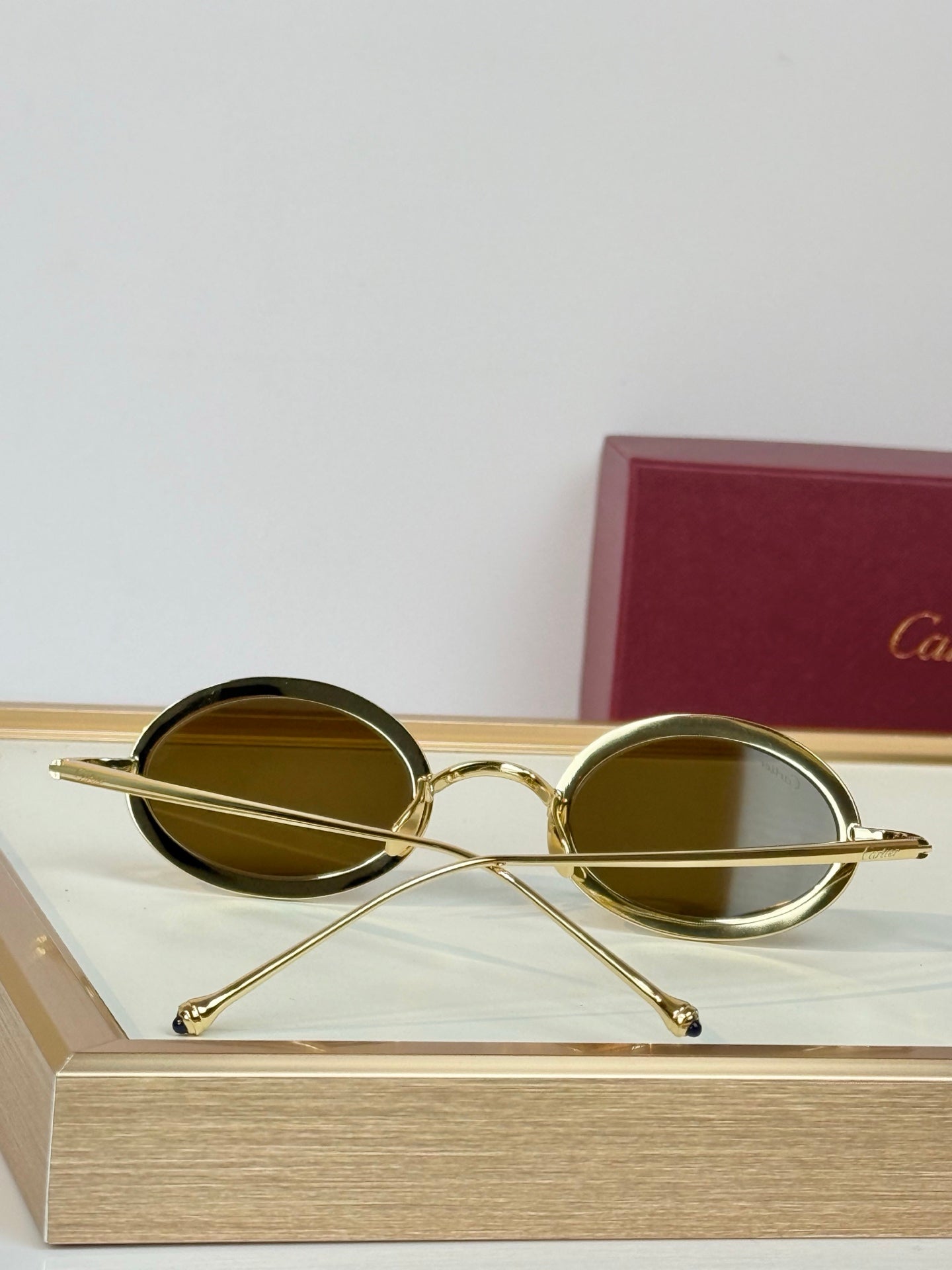 Oval Gold Metal Sunglasses