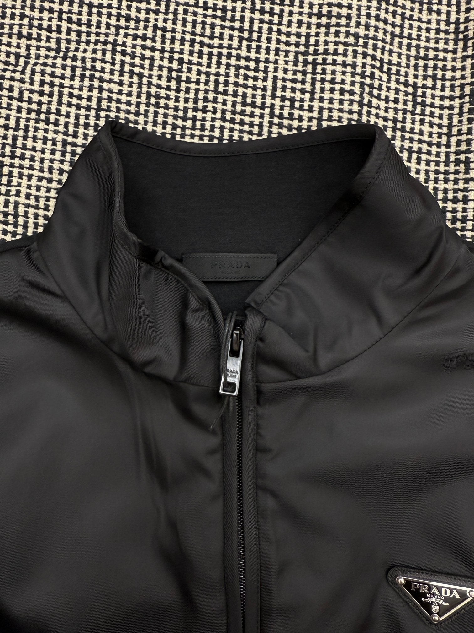 Black Half-Zip Pullover Jacket with Logo Detail