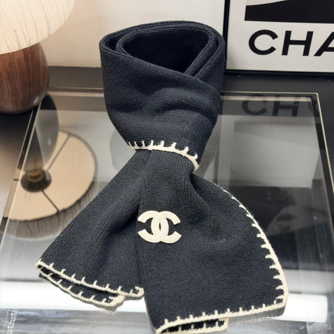 Black Knit Winter Hat Scarf and Gloves Set