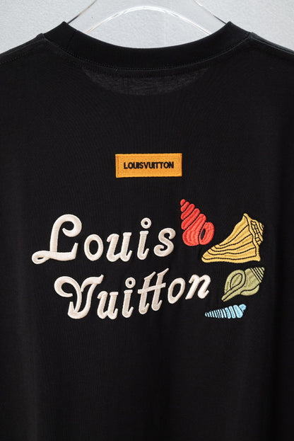 Black Embroidered Graphic Short Sleeve T-Shirt