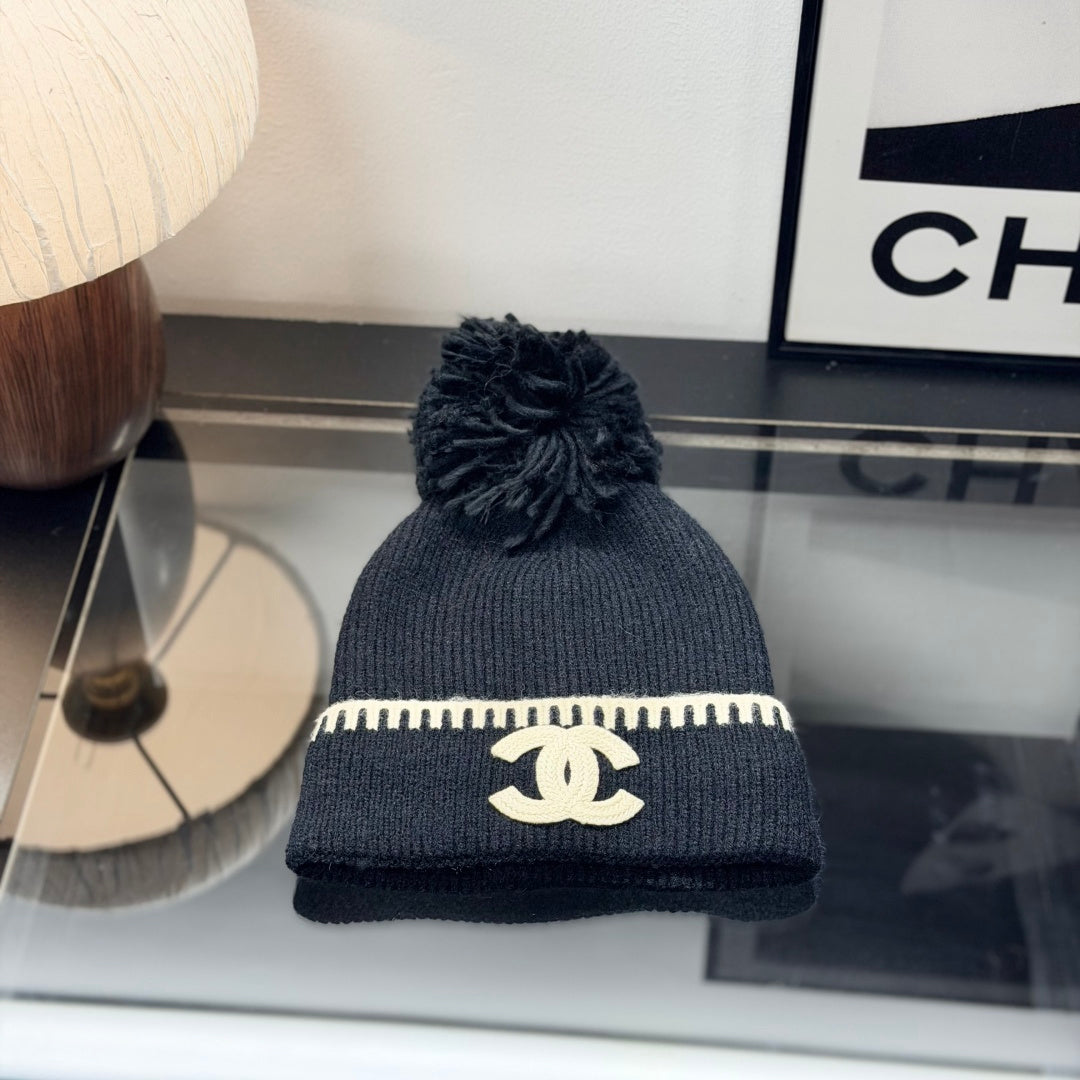 Black Knit Winter Hat Scarf and Gloves Set