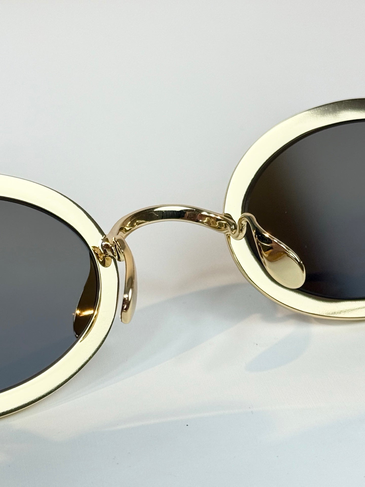 Oval Gold Metal Sunglasses