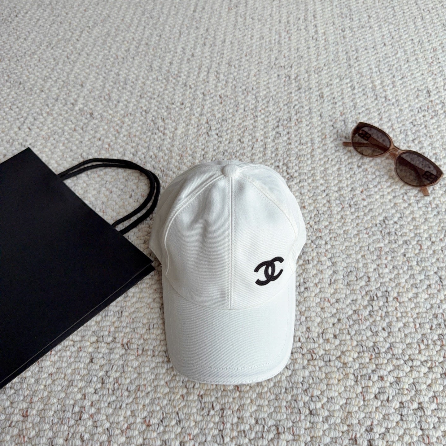 White Embroidered Baseball Cap