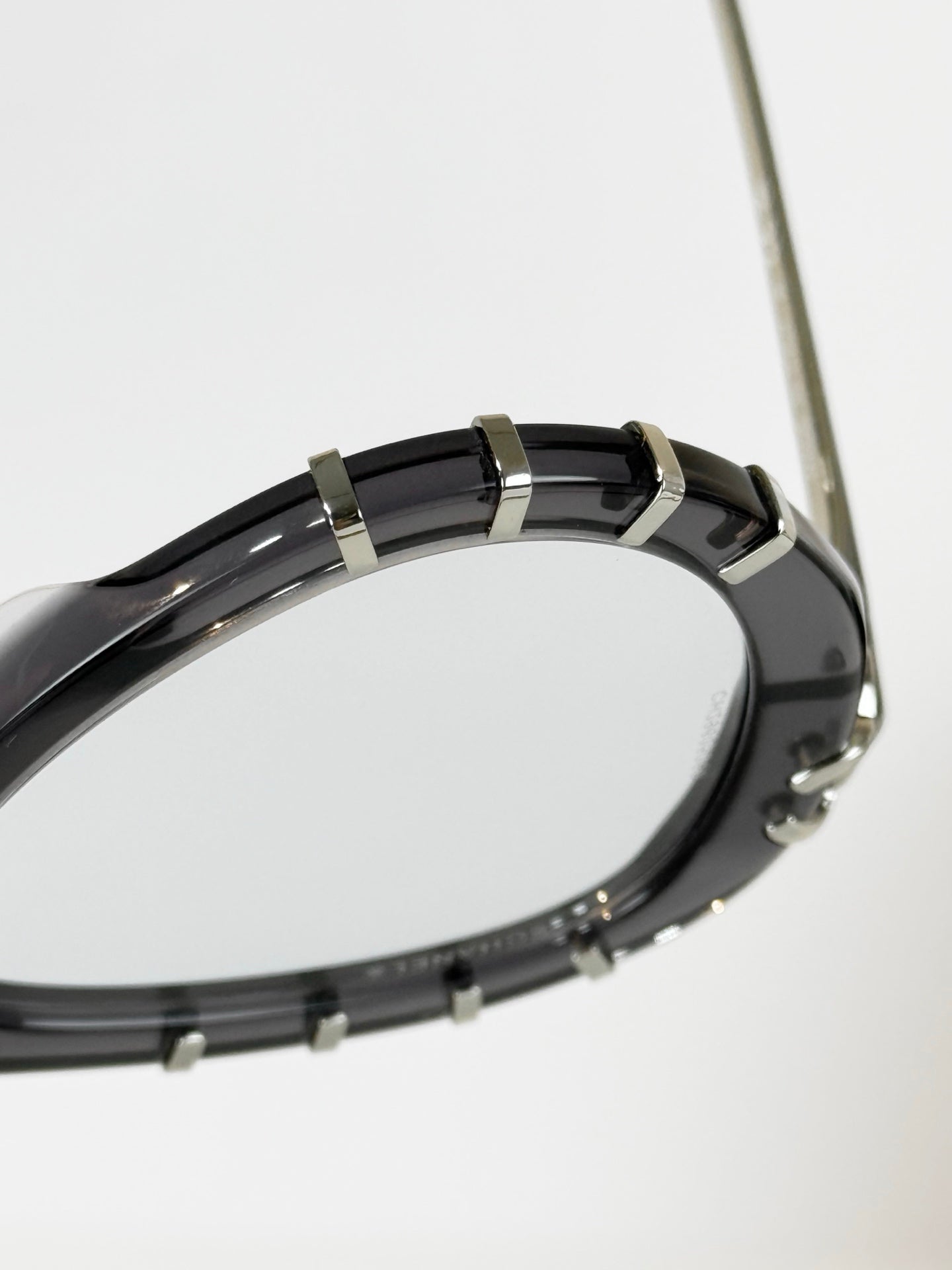 Translucent Grey Decorative Detail Eyeglass Frames