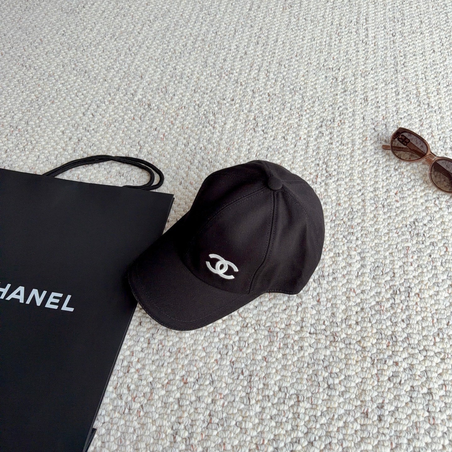 Black Embroidered Baseball Cap
