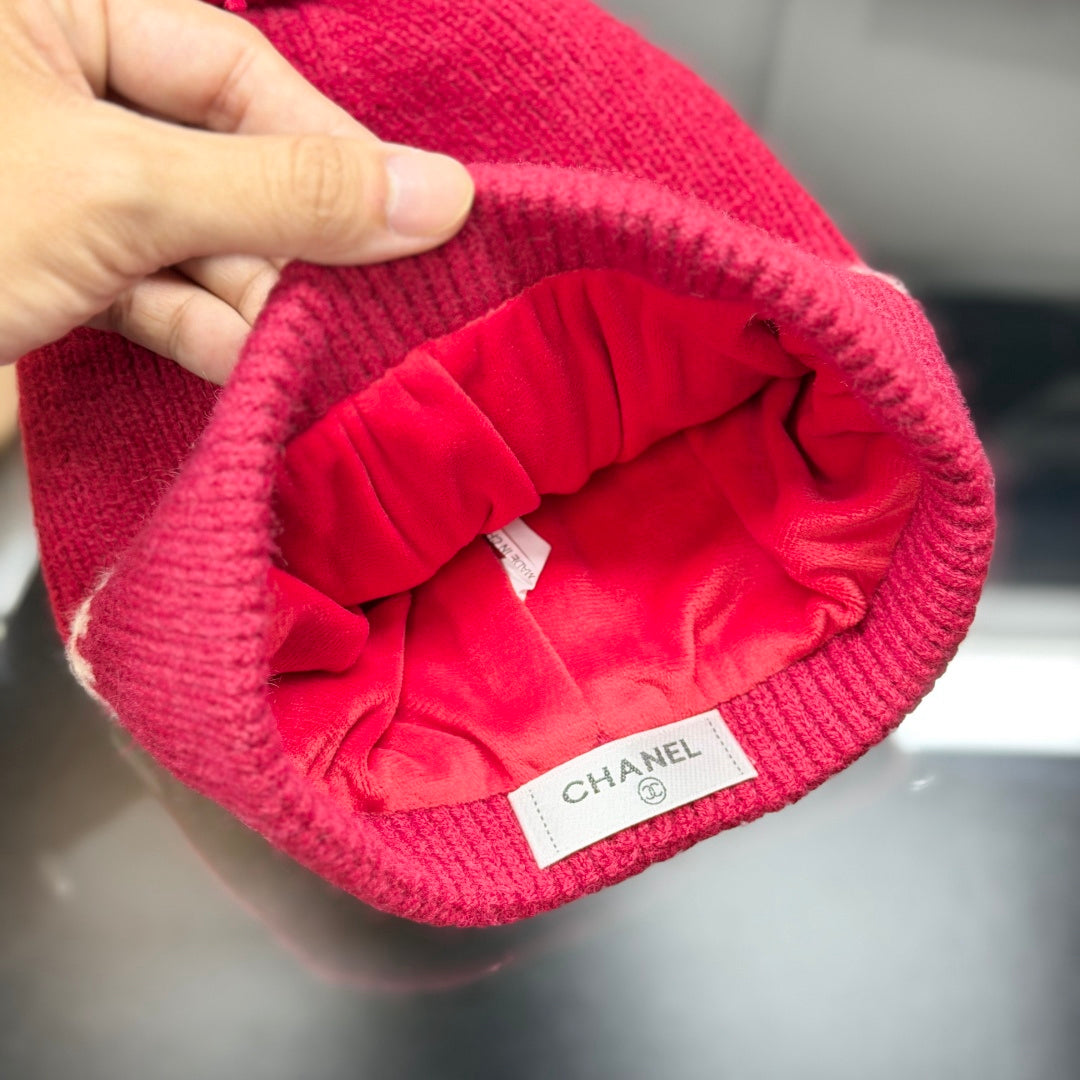 Pink Knit Winter Hat Scarf and Glove Set