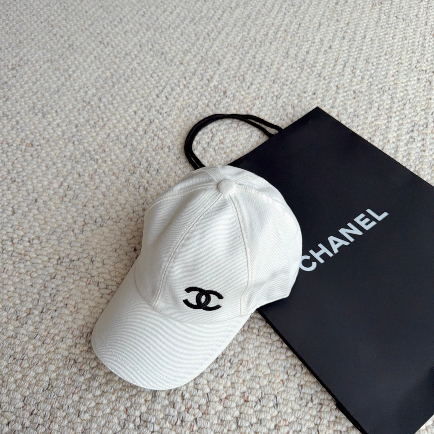 White Embroidered Baseball Cap