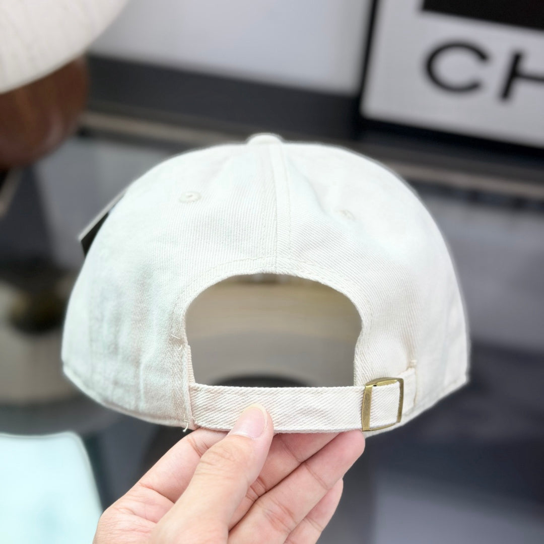 Unisex White Adjustable Baseball Cap with Embroidered Detail