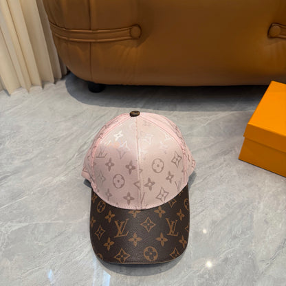 Pink Monogram Contrast Baseball Cap