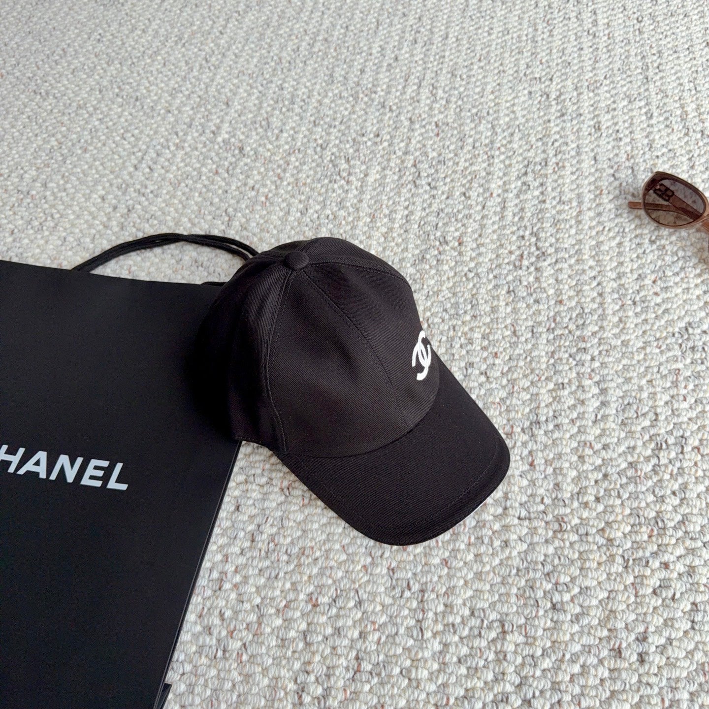 Black Embroidered Baseball Cap