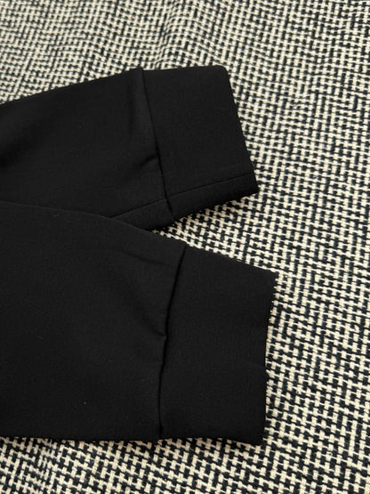 Black Half-Zip Pullover Jacket with Logo Detail